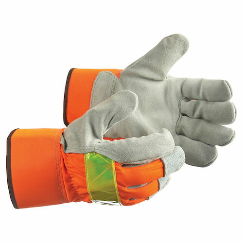 Radians High Visibility Gray Split Cowhide Leather Palm Gloves (018284)