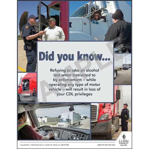 Refusing To Take An Alcohol Test Transportation Safety Poster