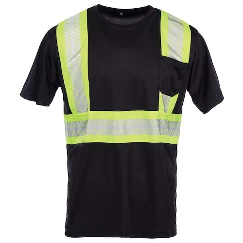 J. J. Keller® SAFEGEAR® Black T-Shirt with Pocket, Type O Class 1 (019215)