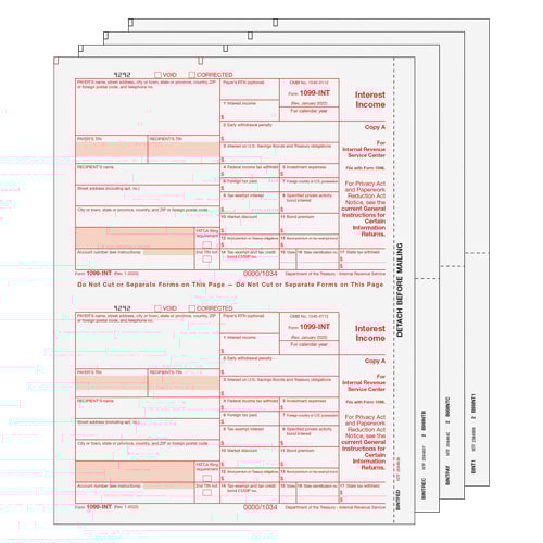 1099-INT Preprinted Laser Sets (019365)