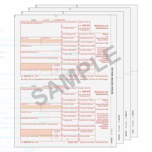 1099-DIV Preprinted Laser Sets (019366)