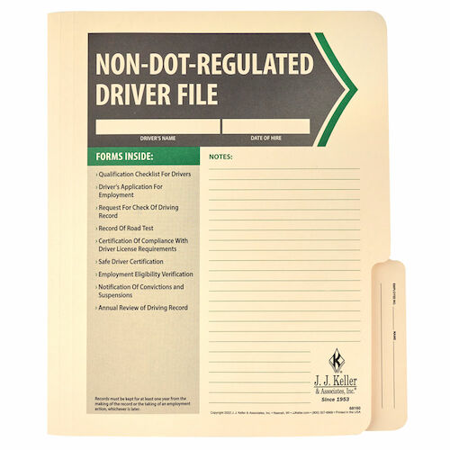 File Folder for Non-DOT-Regulated Drivers (019432)