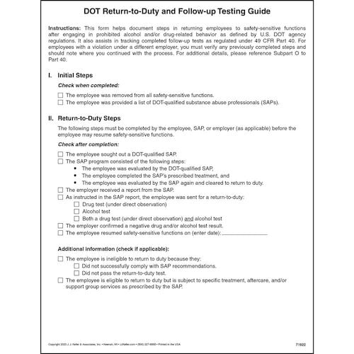 DOT Return-to-Duty and Follow-up Testing Guide (019603)