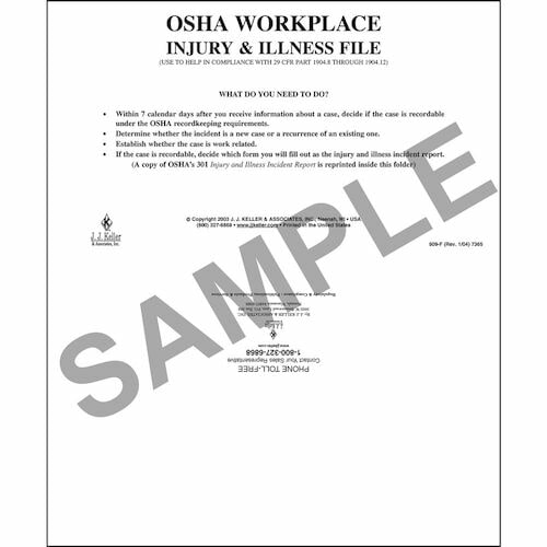 Workplace Injury & Illness File Folder (01252)