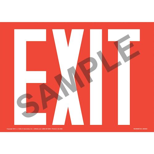 Exit Sign - White Text on Red (09835)