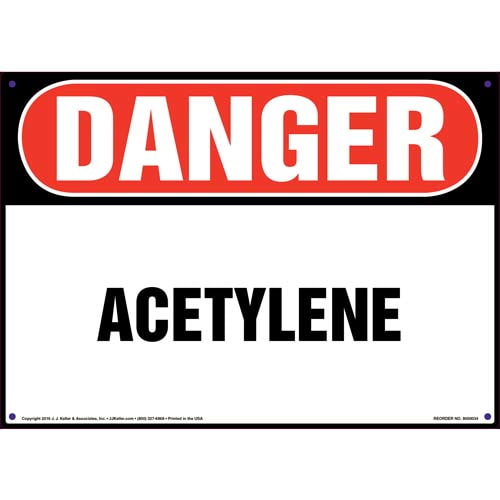 Danger: Acetylene Sign - OSHA (09839)