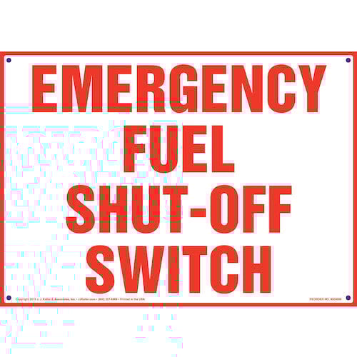 Emergency Fuel Shut-Off Switch Sign (09861)