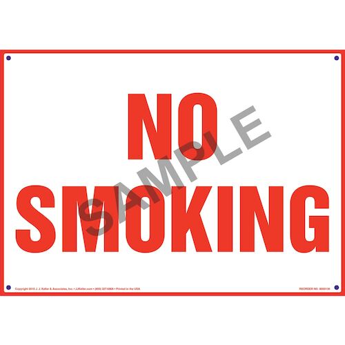 No Smoking Sign - Red Text on White (09944)