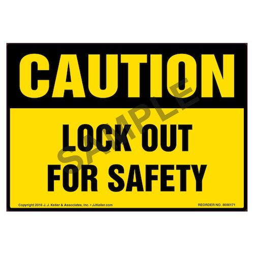 Caution: Lockout For Safety - OSHA Label (09976)