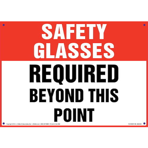 Safety Glasses: Required Beyond This Point - OSHA Sign (010097)