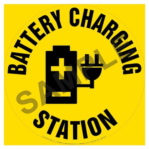 Battery Charging Station Floor Sign