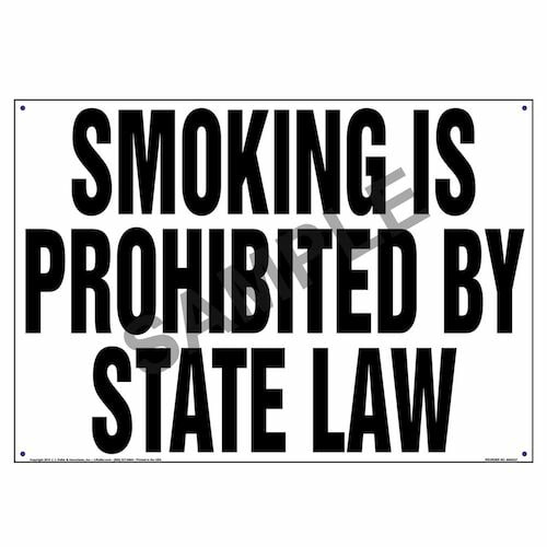 Connecticut: Smoking Is Prohibited By State Law Sign (010132)