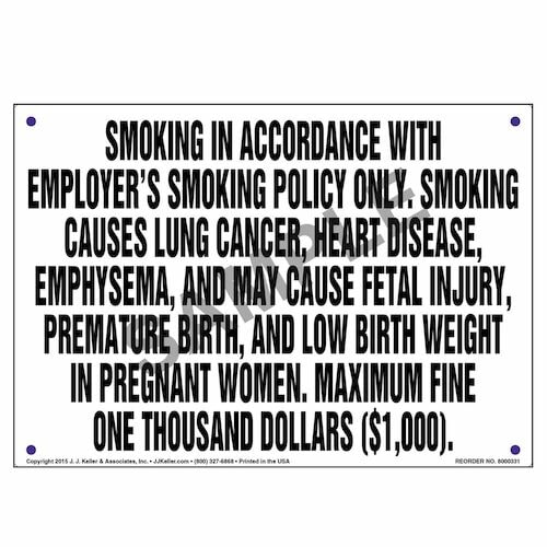 District of Columbia Smoking In Accordance With Employer's Smoking