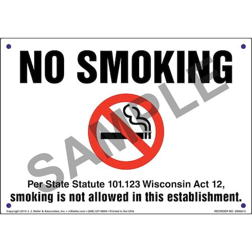 Wisconsin State Statute: No Smoking Sign (011551)