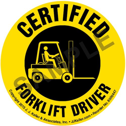 Certified Forklift Driver Hard Hat/Helmet Decal (010415)