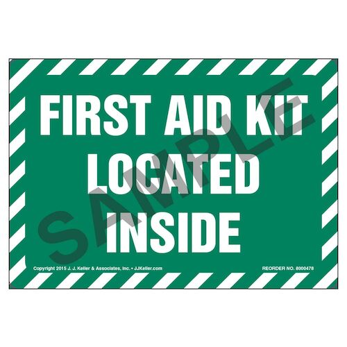 First Aid Kit Located Inside Label (010446)