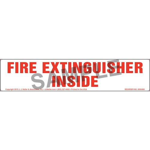 Fire Extinguisher Inside Label - Long Format (010448)