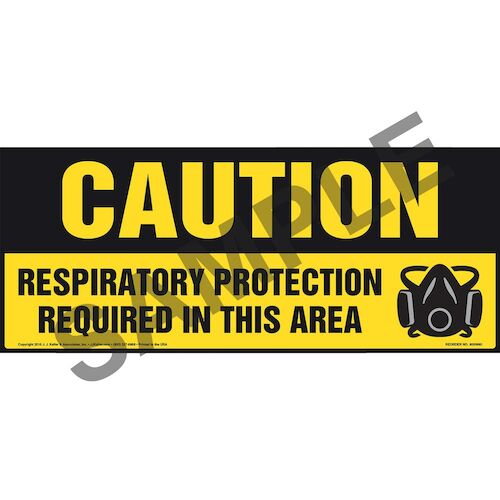 Caution Respiratory Protection Required In This Area With Graphic