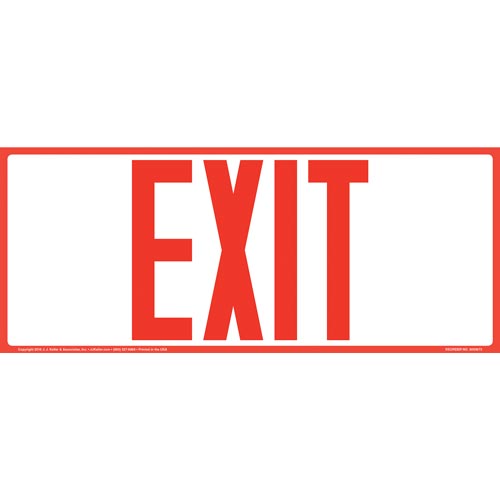 Exit Sign - Red Text, Long Format (011909)