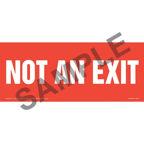 Not An Exit Sign - White Text on Red, Long Format (011912)