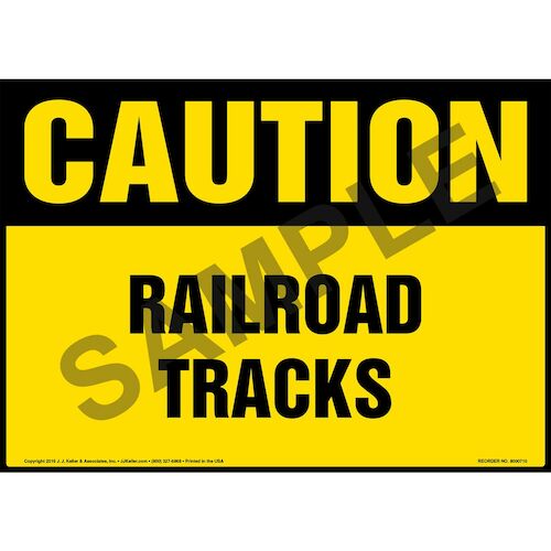 Caution: Railroad Tracks Sign - OSHA (011946)