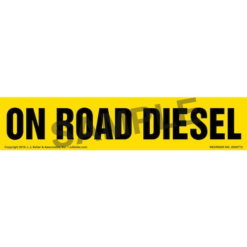 On Road Diesel Label - Yellow (012007)