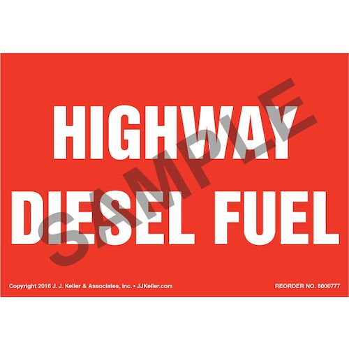 Highway Diesel Fuel Label - Red (012012)