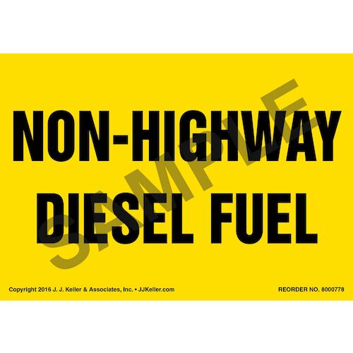 Non-Highway Diesel Fuel Label - Yellow (012013)