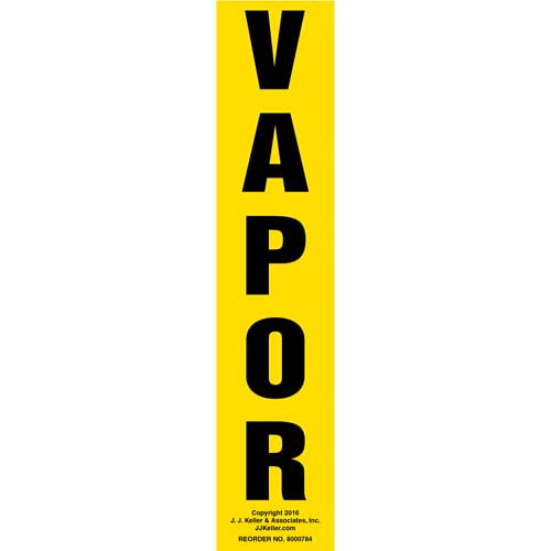 Vapor Label - Yellow, Vertical (012019)