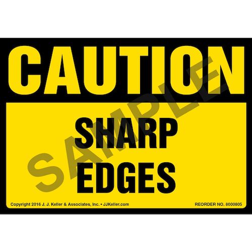 Caution: Sharp Edges Label - OSHA (012040)