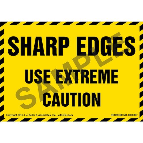 Sharp Edges Use Extreme Caution Label