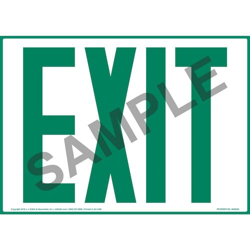 Exit Sign - Green Text (010898)
