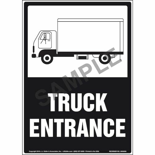 Truck Entrance Sign with Trailer Icon (010972)