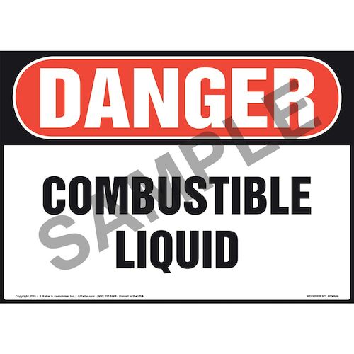 Danger: Combustible Liquid Sign - OSHA (010982)