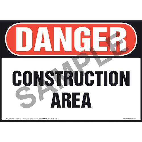 Danger: Construction Area Sign - OSHA (011052)