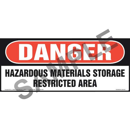 Danger Hazardous Materials Storage Restricted Area Sign OSHA, Long