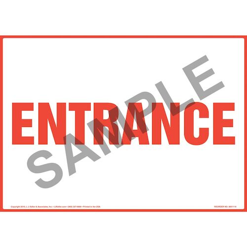 Entrance Sign - Red Text (012161)