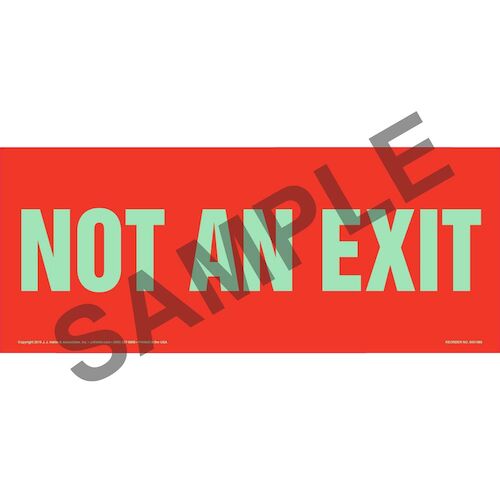 Not An Exit Sign - Red, Long Format, Glow In The Dark (012555)