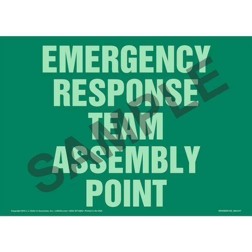 Emergency Response Team Assembly Point Sign - Glow In The Dark (012584)