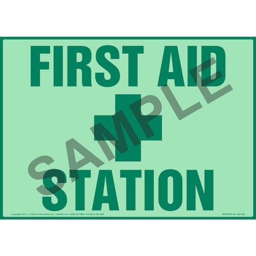 First Aid Station Sign - Glow In The Dark (012596)