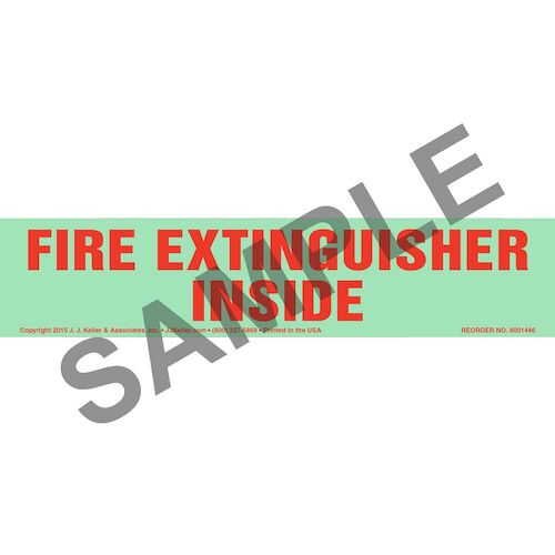 Fire Extinguisher Inside Label - Long Format, Glow In The Dark (012610)