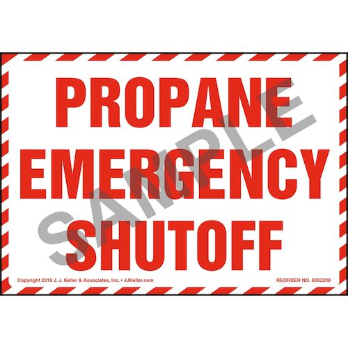 Propane Emergency Shutoff Label (014742)