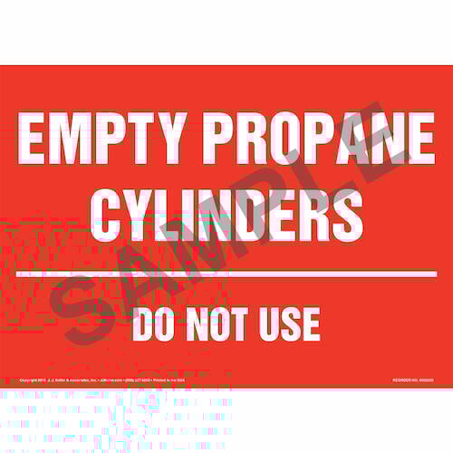 Empty Propane Cylinders, Do Not Use Sign (014707)