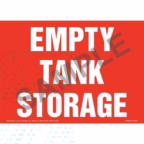 Empty Tank Storage Sign
