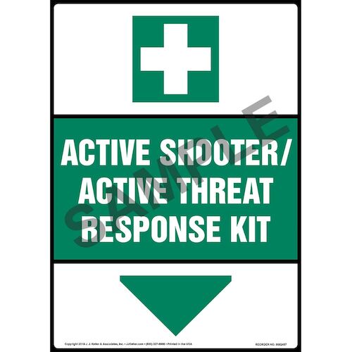 Active Shooter / Active Threat Response Kit Sign with Icon - ANSI, Long ...