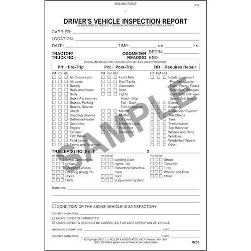 Free Printable Driver Vehicle Inspection Report Form - 2023 Calendar ...