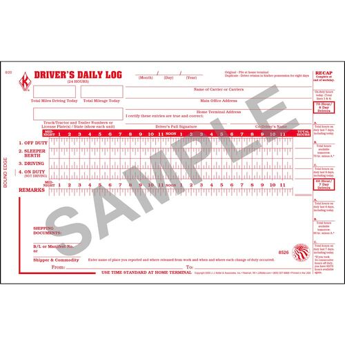 Driver's Daily Log Book w/No DVIR, 2-Ply - Stock (04177)