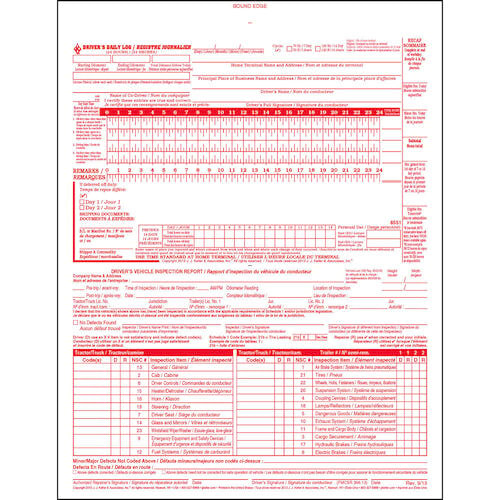 Canadian 2-In-1 Driver's Daily Log Book, Bilingual, 2-Ply