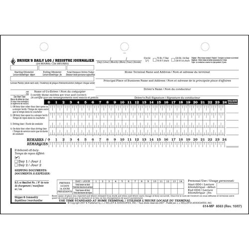 Canadian Driver's Daily Log, Bilingual - Retail Packaging (07051)