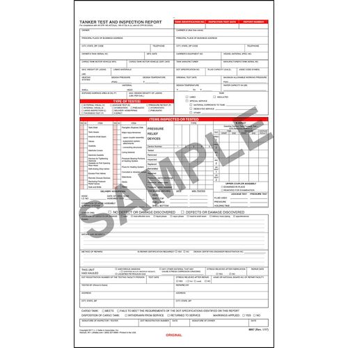 Tanker Test and Inspection Report - 2-Ply (00341)